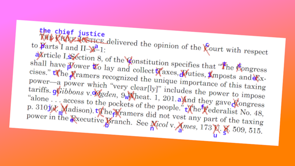 Text is shown with all upper case letters crossed out and replaced with lower case.